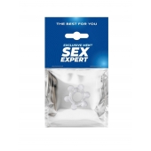 Прозрачное эластичное эрекционное кольцо с 6 шариками - Sex Expert - в Керчи купить с доставкой
