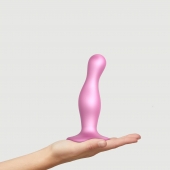 Розовая насадка Strap-On-Me Dildo Plug Curvy size M - Strap-on-me - купить с доставкой в Керчи