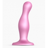 Розовая насадка Strap-On-Me Dildo Plug Curvy size M - Strap-on-me - купить с доставкой в Керчи
