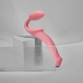 Розовый безремневой страпон Strap-on-me Semi-Realistic Bendable Strap-On size XL - Strap-on-me - купить с доставкой в Керчи