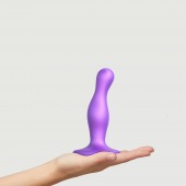 Фиолетовая насадка Strap-On-Me Dildo Plug Curvy size S - Strap-on-me - купить с доставкой в Керчи