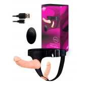 Женский страпон с 2 насадками, вибрацией и пультом ДУ - Erowoman-Eroman - купить с доставкой в Керчи