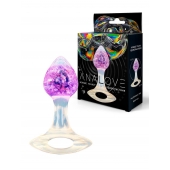 Сиреневатая анальная пробка с ручкой - 8,5 см. - AnaLove