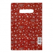 Красный подарочный новогодний пакет с вырубной ручкой (20х30 см) - Сима-Ленд - купить с доставкой в Керчи