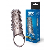 Дымчатая насадка на пенис с шипами и выпуклостями - 12 см. - Sex Expert - в Керчи купить с доставкой