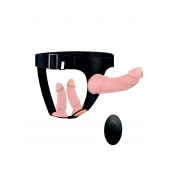 Женский страпон с 3 насадками и вибрацией - Erowoman-Eroman - купить с доставкой в Керчи