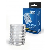 Прозрачная сквозная насадка на пенис с ребрышками - Sex Expert - в Керчи купить с доставкой