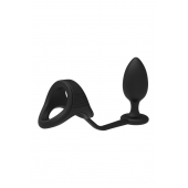 Черное эрекционное кольцо с анальной пробкой Cockstrap With Anal Plug - Dream Toys - в Керчи купить с доставкой