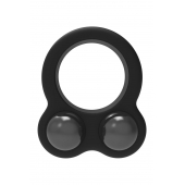 Черное эрекционное кольцо с утяжелителями Cockring Dual Weight - Dream Toys - в Керчи купить с доставкой
