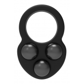 Черное эрекционное кольцо с утяжелителями - Dream Toys - в Керчи купить с доставкой