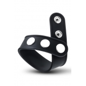 Черное эрекционное кольцо на кнопках - Blush Novelties - в Керчи купить с доставкой