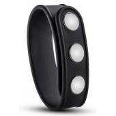 Черное эрекционное кольцо на кнопках - Blush Novelties - в Керчи купить с доставкой