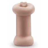 Телесный люминесцентный двусторонний мастурбатор Tasha - Blush Novelties - в Керчи купить с доставкой