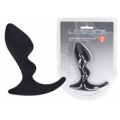 Черная анальная пробка для массажа простаты Double Ripple Silicone Prostate Massager - Shots Media BV - в Керчи купить с доставкой