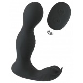 Черная анальная пробка с вибрацией, вращением и пультом ДУ RC Butt Plug with 2 Functions - Orion - в Керчи купить с доставкой