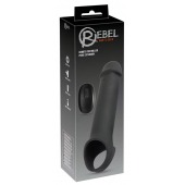 Черная вибронасадка для пениса с хомутом для мошонки и пультом ДУ Remote Controlled Penis Extension - Orion - в Керчи купить с доставкой