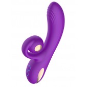 Фиолетовый вибратор-кролик с функцией вращения ствола - Secwell