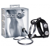 Подхват для мошонки с 3 съемными эрекционными кольцами Leder-Riemen - Orion - в Керчи купить с доставкой