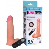Фаллическая насадка Харнесс UNICOCK 5,5  с вибрацией - 17 см. - LOVETOY (А-Полимер) - купить с доставкой в Керчи