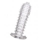 Гелевая прозрачная насадка c шипами - 12 см. - Toyfa Basic - в Керчи купить с доставкой