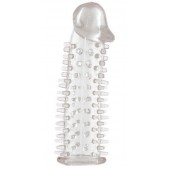 Прозрачная насадка на половой член с закрытой головкой и шипами - 12,5 см. - Toyfa Basic - в Керчи купить с доставкой