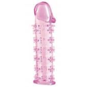 Гелевая розовая насадка на фаллос с шипами - 12 см. - Toyfa Basic - в Керчи купить с доставкой