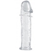Гладкая прозрачная насадка с усиками под головкой - 12,5 см. - Toyfa Basic - в Керчи купить с доставкой