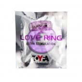 Фиолетовое эрекционное кольцо с виброэлементом в верхней части - Toyfa Basic - в Керчи купить с доставкой