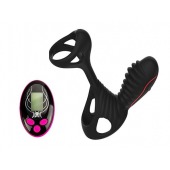 Чёрная насадка на фаллос Gladiator + LRS  с трехкнопочным пультом управления - Adrien Lastic - в Керчи купить с доставкой