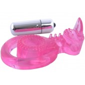 Розовая вибронасадка со стимулятор клитора   Язычок - Toyfa Basic - в Керчи купить с доставкой