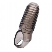 Дымчатая насадка с рёбрышками и подхватом мошонки ToyFa XLover - 12,5 см. - ToyFa - в Керчи купить с доставкой