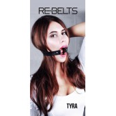 Чёрный кожаный чокер-кляп Tyra Black - Rebelts - купить с доставкой в Керчи