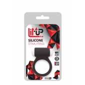 Чёрное эрекционное виброкольцо LIT-UP SILICONE STIMU RING 3 BLACK - Dream Toys - в Керчи купить с доставкой