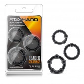 Набор из 3 чёрных эрекционных колец Stay Hard Beaded Cockrings - Blush Novelties - в Керчи купить с доставкой