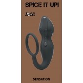 Серое эрекционное кольцо Sensation с анальным стимулятором - Lola Games - в Керчи купить с доставкой