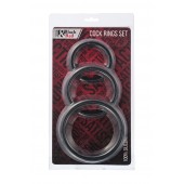 Набор из 3 чёрных эрекционных колец - ToyFa - в Керчи купить с доставкой