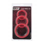Набор из 3 красных эрекционных колец различного диаметра - ToyFa - в Керчи купить с доставкой