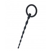 Чёрный уретральный плаг с кольцом - ToyFa - купить с доставкой в Керчи