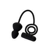 Чёрное эрекционное кольцо с вибростимулятором и анальным хвостом - Erotist Adult Toys - в Керчи купить с доставкой