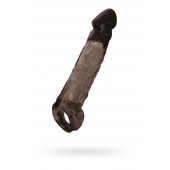 Чёрная насадка на пенис Tс подхватом - 19,5 см. - ToyFa - в Керчи купить с доставкой