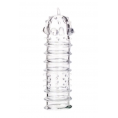 Прозрачная насадка на пенис TOYFA A-Toys с ребрами и точками - 15,3 см. - A-toys - в Керчи купить с доставкой