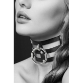 Чёрный тройной чокер с большим кольцом - Bijoux Pour Toi - купить с доставкой в Керчи