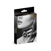 Чёрный тройной чокер с большим кольцом - Bijoux Pour Toi - купить с доставкой в Керчи
