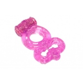 Розовое эрекционное кольцо Rings Treadle с подхватом - Lola Games - в Керчи купить с доставкой