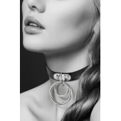 Черный чокер с двумя кольцами - Bijoux Pour Toi - купить с доставкой в Керчи