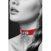 Красный узенький чокер с кольцом - Bijoux Pour Toi - купить с доставкой в Керчи