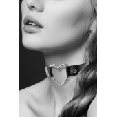 Чёрный чокер с кольцом в форме сердца - Bijoux Pour Toi - купить с доставкой в Керчи