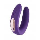 Фиолетовый вибратор для пар Partner Plus Remote с пультом ДУ - Satisfyer