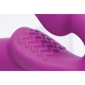 Ярко-розовый безремневой вибрострапон Evoke Vibrating Strapless Silicone Strap-on Dildo - XR Brands - купить с доставкой в Керчи