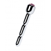 Серебристый уретральный плаг со стразом - 7 см. - ToyFa - купить с доставкой в Керчи